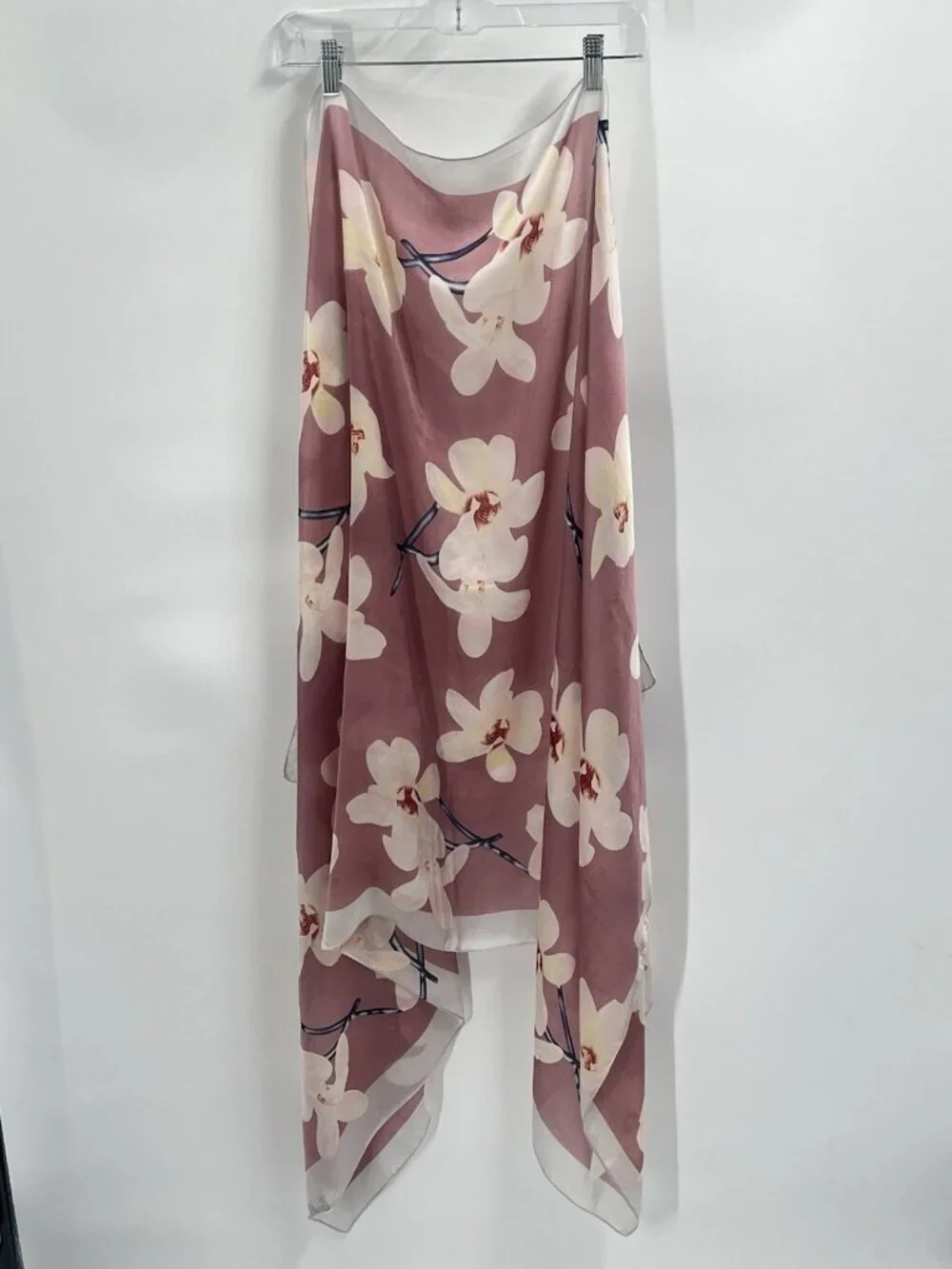 Modena Pink Orchid Floral Oversized Wrap Shawl Scarf Silk Feel 72 x 36 Feminine